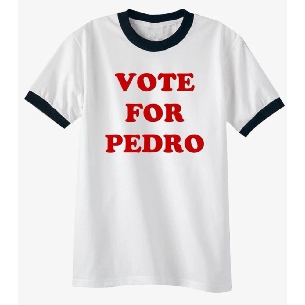 zerogravitee Vote for Pedro Short Sleeve Ringer T-Shirt NWT SIZE S